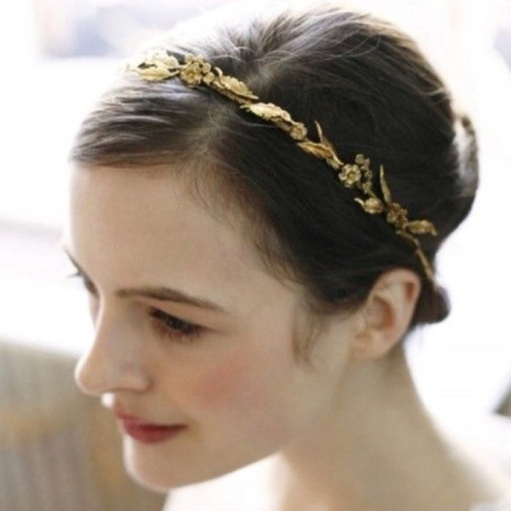 Jennifer Behr Headband, Golden Leaves